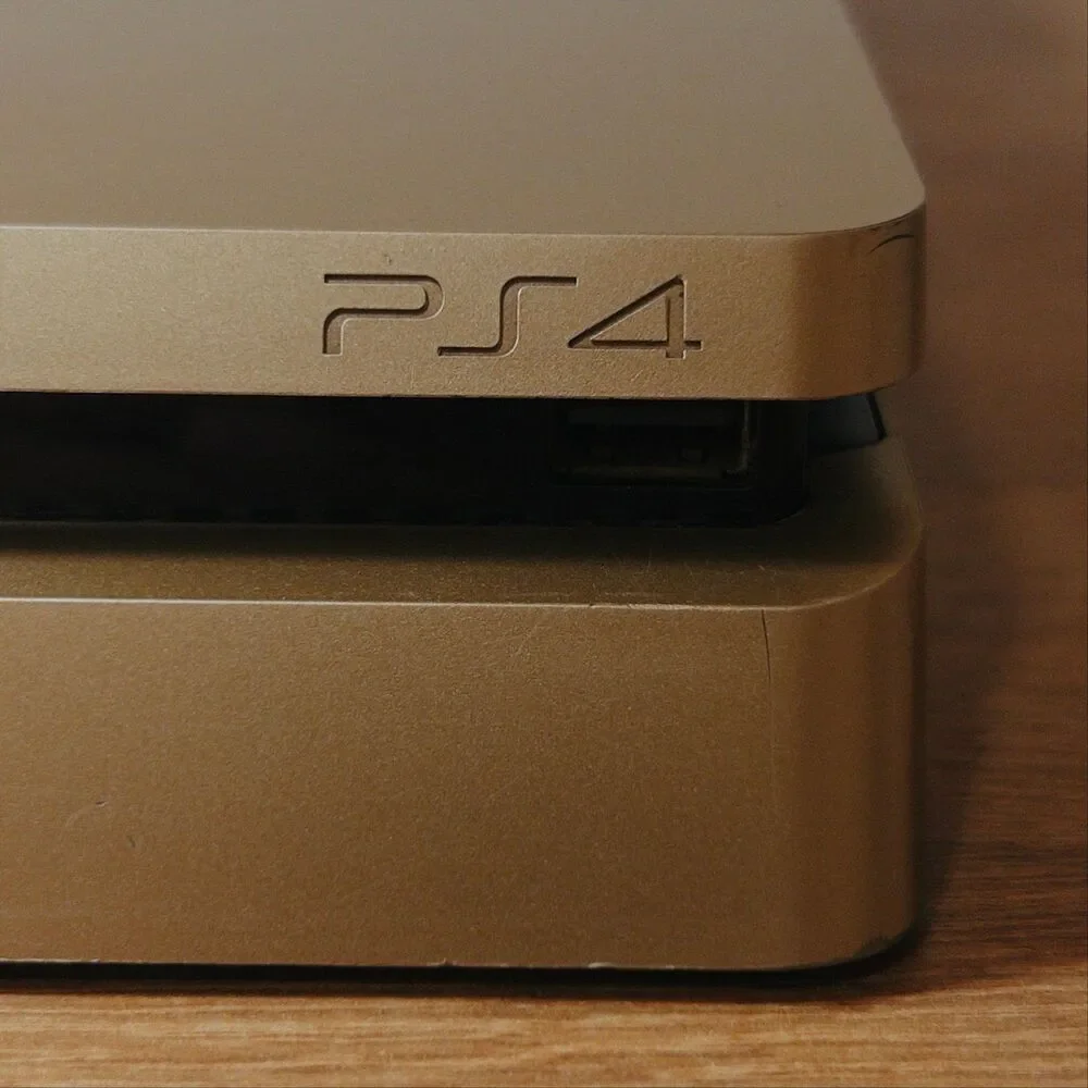 Sony PlayStation 4 Slim CUH-2015B 1TB Gold Cables Included Check Description